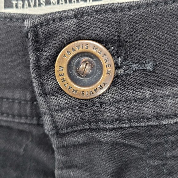 Travis Mathew Black Denim Cotton Blend Straight Leg Stretch Jeans 34 (34x32) - Picture 13 of 14